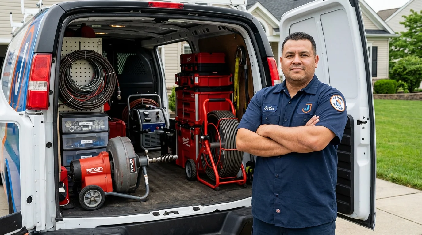 Professional drain cleaning equipment and Johns Plumbing LLC plumber in River Grove