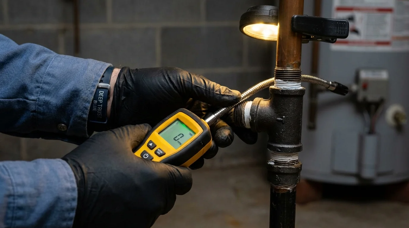 Gas leak detection with electronic sniffer by Johns Plumbing LLC in River Grove